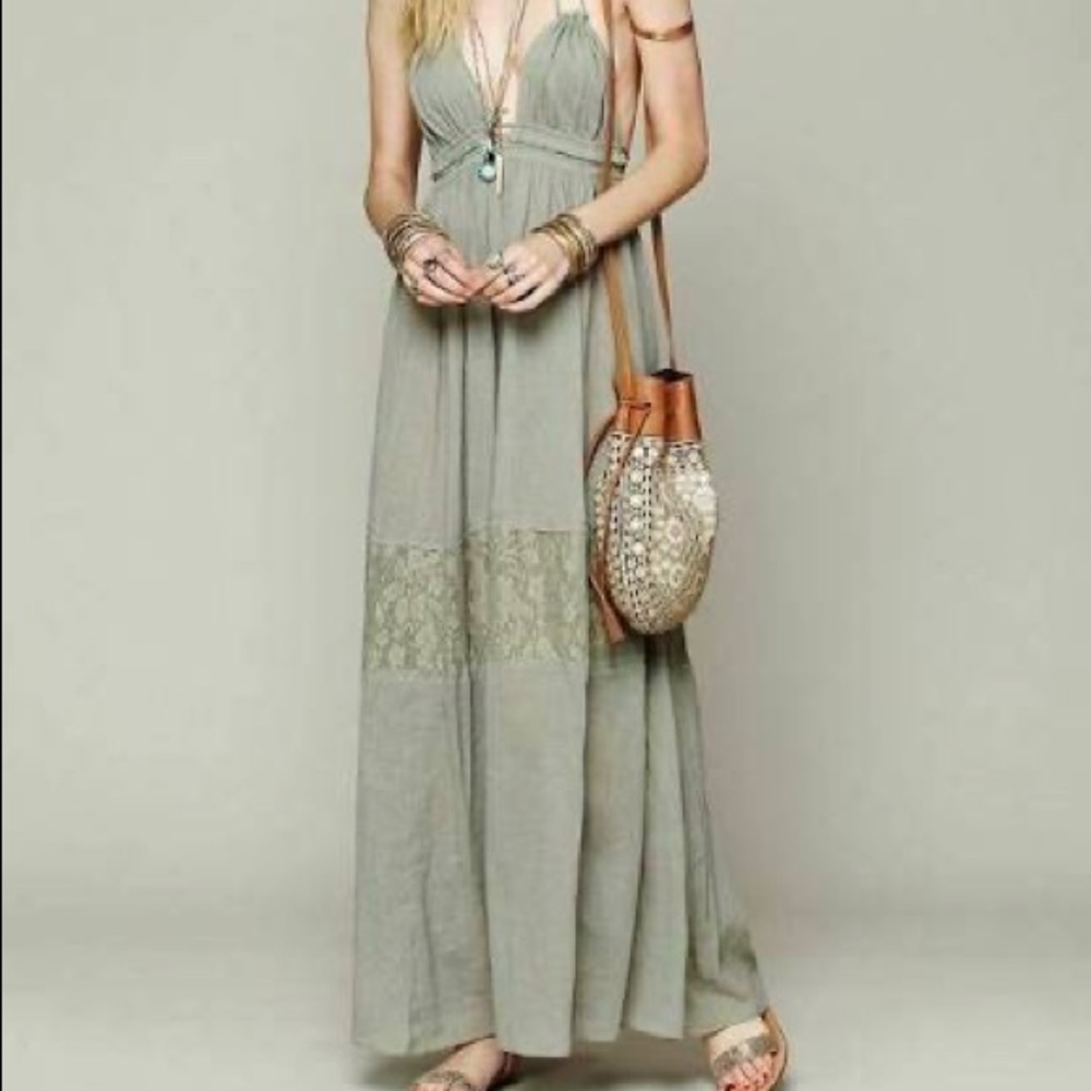 Free people endless Summer Triangle top halter maxi dress